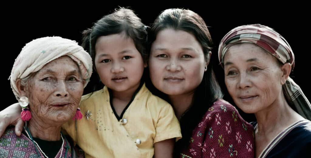 Image of a generational tribal family representing communities that may benefit from fingernail drug testing